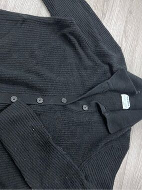 Old Navy Black Ribbed Button-Up Women's Cardigan Sweater L